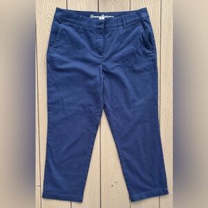 Tommy Bahama Navy Blue Chino Capris with Tropical Lining